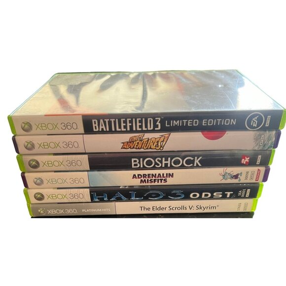 XBOX 360 6 Game Lot-Untested Battlefield 3 Bioshock Halo3 & Others Microsoft - Picture 1 of 7